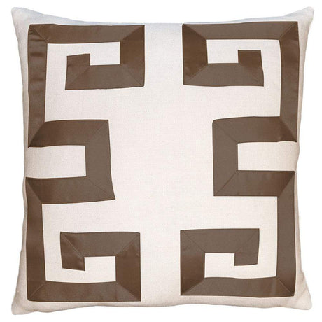 Square Feathers Home Empire Linen Black Ribbon Pillow Decor square-feathers-empire-birch-brown-22-22