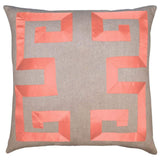 Square Feathers Home Empire Linen Brown Ribbon Pillow Decor square-feathers-empire-linen-coral-22-22
