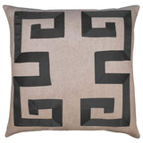 Square Feathers Home Empire Linen Coral Ribbon Pillow Decor square-feathers-empire-linen-black-22-22