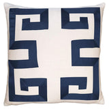 Square Feathers Home Empire Linen Ivory Ribbon Pillow Decor square-feathers-empire-birch-navy-22-22