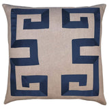 Square Feathers Home Empire Linen Sage Ribbon Pillow Decor square-feathers-empire-linen-navy-22-22