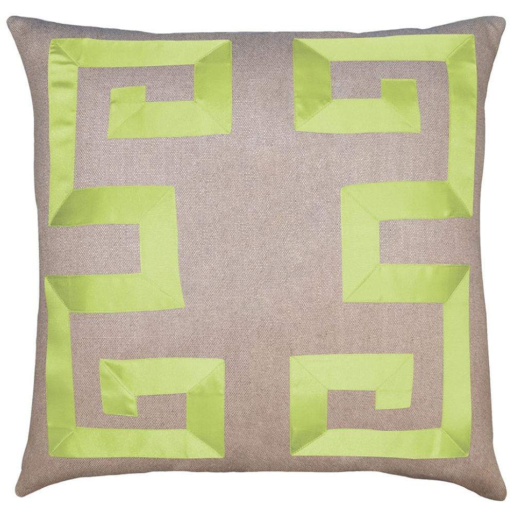 Square Feathers Home Empire Linen Sage Ribbon Pillow Decor square-feathers-empire-linen-sage-22-22