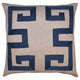 Square Feathers Home Empire Linen Slate Blue Ribbon Pillow Decor square-feathers-empire-linen-navy-22-22