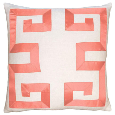 Square Feathers Home Empire Linen Yellow Ribbon Pillow Decor square-feathers-empire-birch-coral-22-22