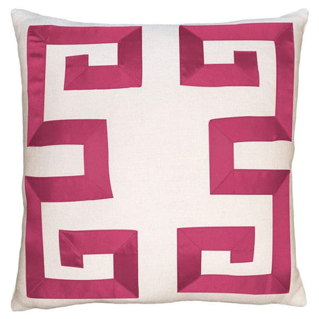 Square Feathers Home Empire Linen Yellow Ribbon Pillow Decor square-feathers-empire-birch-fuchsia-22-22