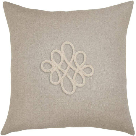 Square Feathers Home Imperial Linen Ivory Crest Pillow Decor