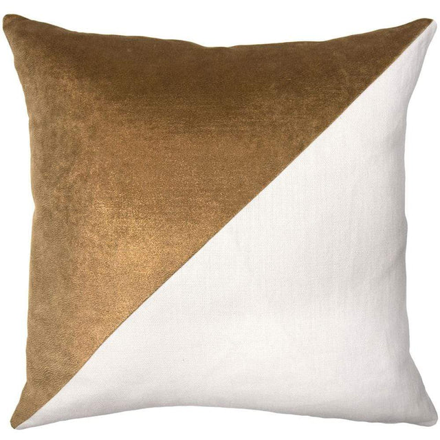 Square Feathers Home Lux Bronze & Slubby Linen Bone Pillow Pillow & Decor