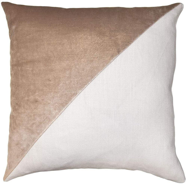 Square Feathers Home Lux Cashmere & Slubby Linen Bone Pillow Pillow & Decor