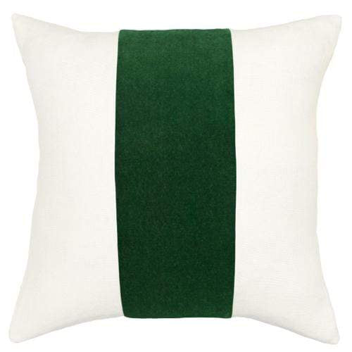 Square Feathers Home Ming Birch Emerald Velvet Band Pillow Decor