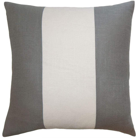 Square Feathers Home Savvy Hue Flint Ivory Band Pillow Decor
