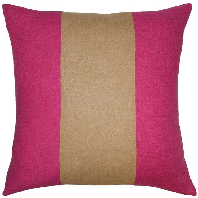 Square Feathers Home Savvy Hue Fuchsia Gold Band Pillow Pillow & Decor