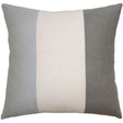 Square Feathers Home Savvy Hue Light Grey Ivory Band Flint Pillow Pillow & Decor