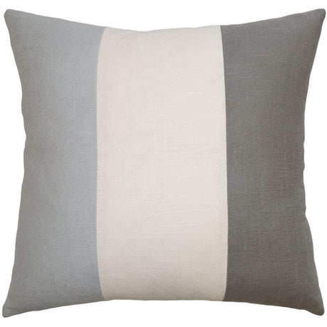 Square Feathers Home Savvy Hue Light Grey Ivory Band Flint Pillow Pillow & Decor