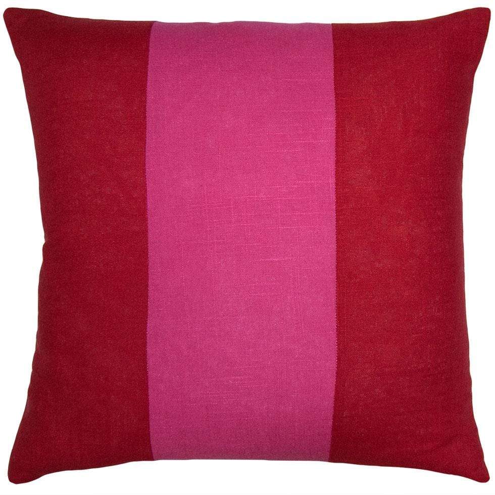 Square Feathers Home Savvy Hue Red Fuchsia Band Pillow Pillow & Decor