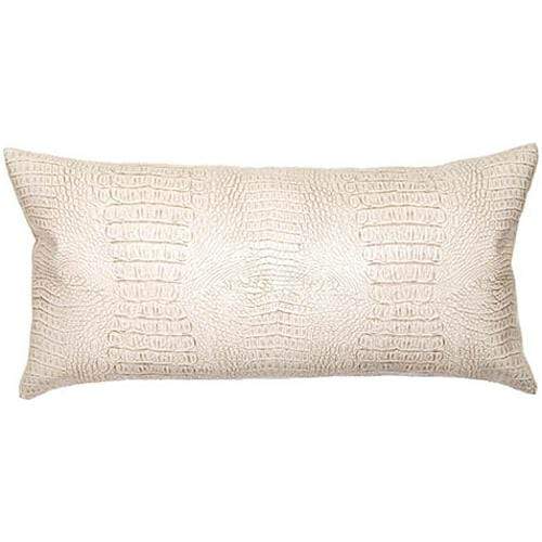 Square Feathers Platinum Croco Pillow Pillow & Decor