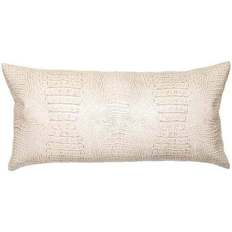 Square Feathers Platinum Croco Pillow Pillow & Decor