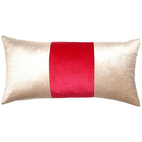 Square Feathers Poppy Hot Pink Band Pillow Pillow & Decor