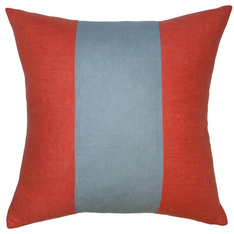 Square Feathers Savvy Hue Paprika Wedgwood Band Pillow Pillow & Decor