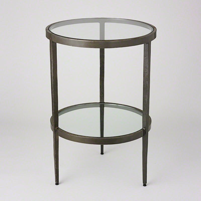 Studio A Laforge Two-Tiered Side Table-Iron & Braised Brass Furniture Studio-A-7.90278