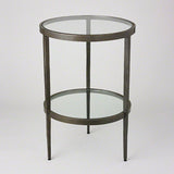 Studio A Laforge Two-Tiered Side Table-Iron & Braised Brass Furniture Studio-A-7.90278