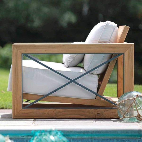 Summer Classics Malta Teak Lounge Chair Meadow Blu