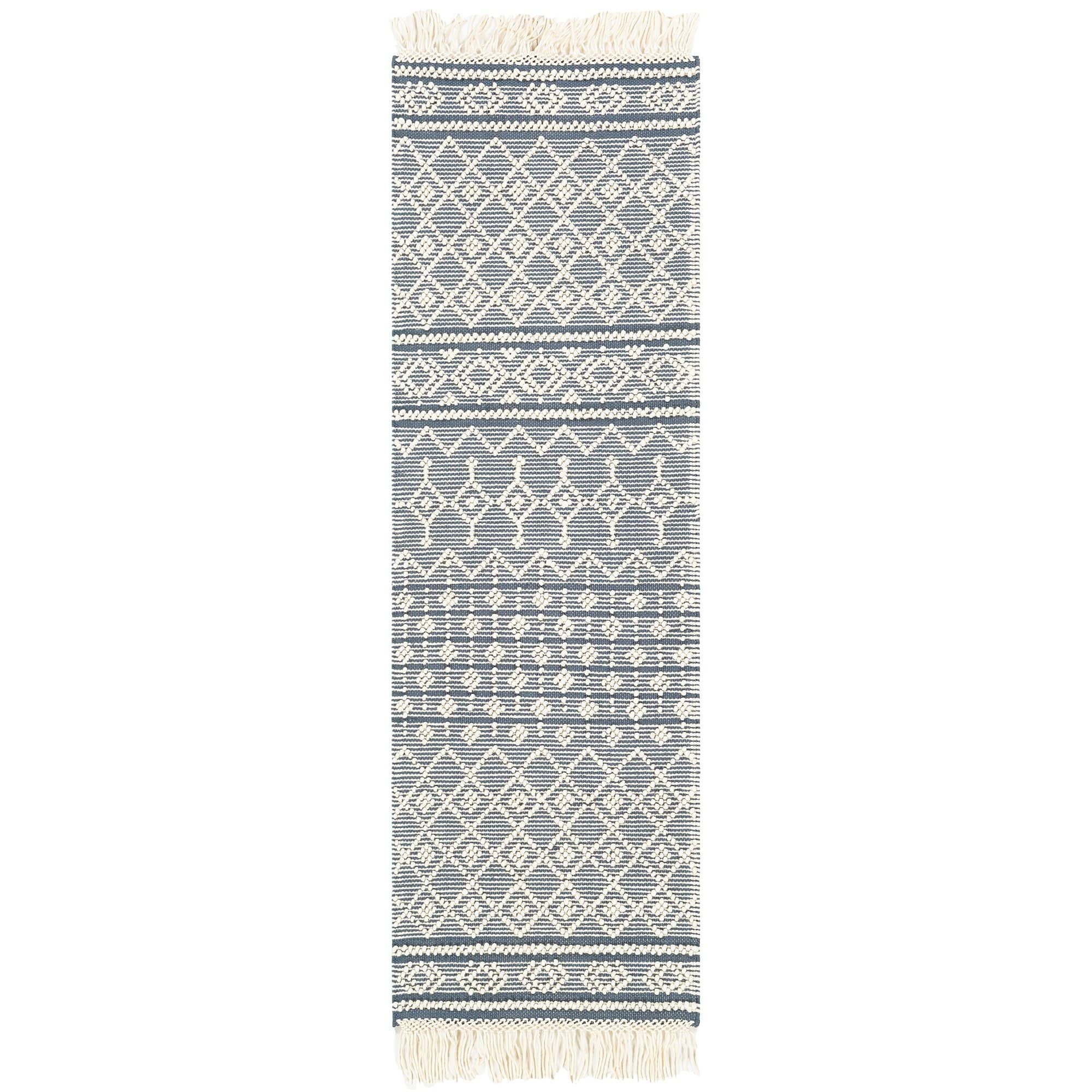 SAJAVAT HOME Pure Cotton Tufted Rectangular Floor Rug|3X5 Feet 36X60  Inches|Cream & Daisy White Hand Knittedall Season Use(Pack Of 1)
