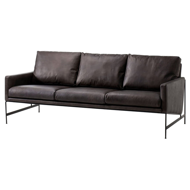 Thomas Bina Vanessa 3 Seater Sofa - Destroyed Black Leather Furniture thomas-bina-0702186