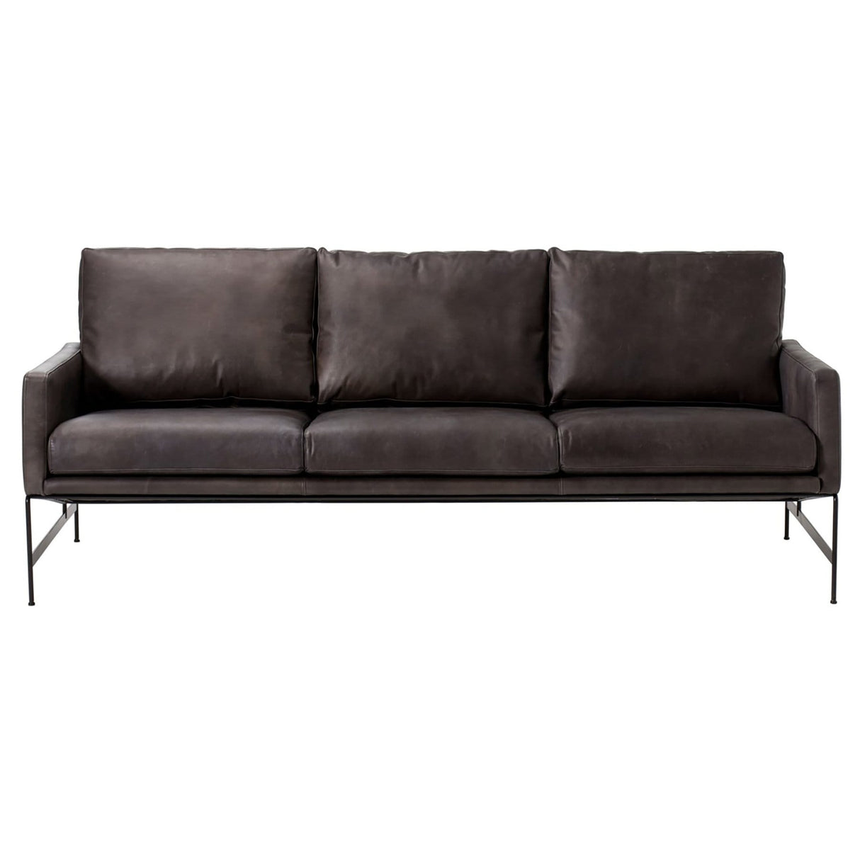 Thomas Bina Vanessa 3 Seater Sofa - Destroyed Black Leather Furniture thomas-bina-0702186