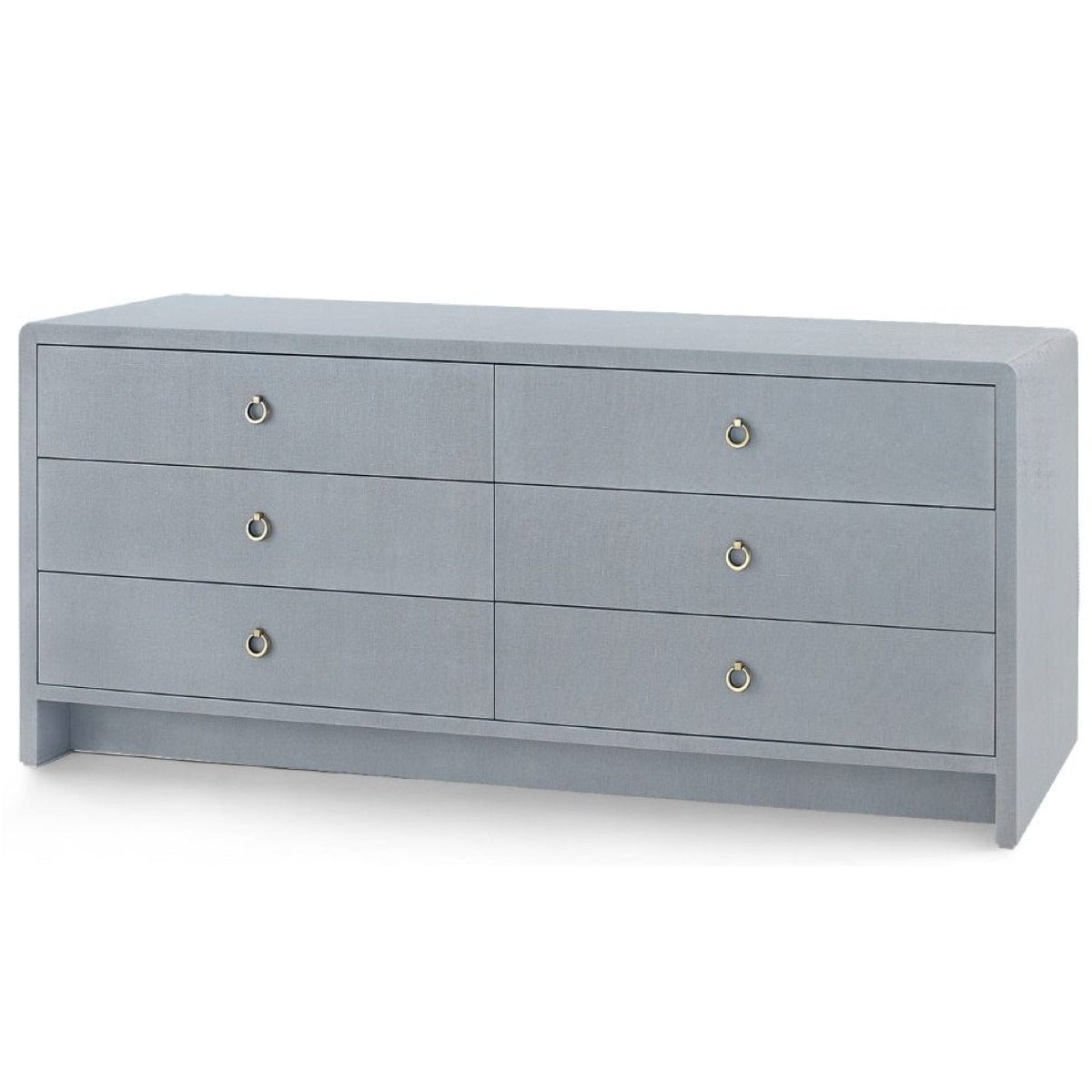 Bryant Linen Extra Wide 6-Drawer Dresser – Meadow Blu