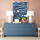 Villa & House Bryant Linen Extra Wide 6-Drawer Dresser Furniture