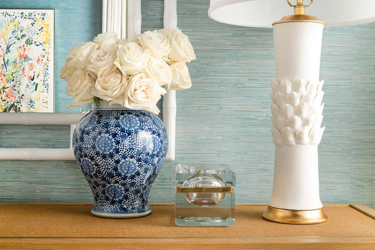 Villa & House Flower Temple Jar - Blue & White Decor villa-house-FLW-700-300