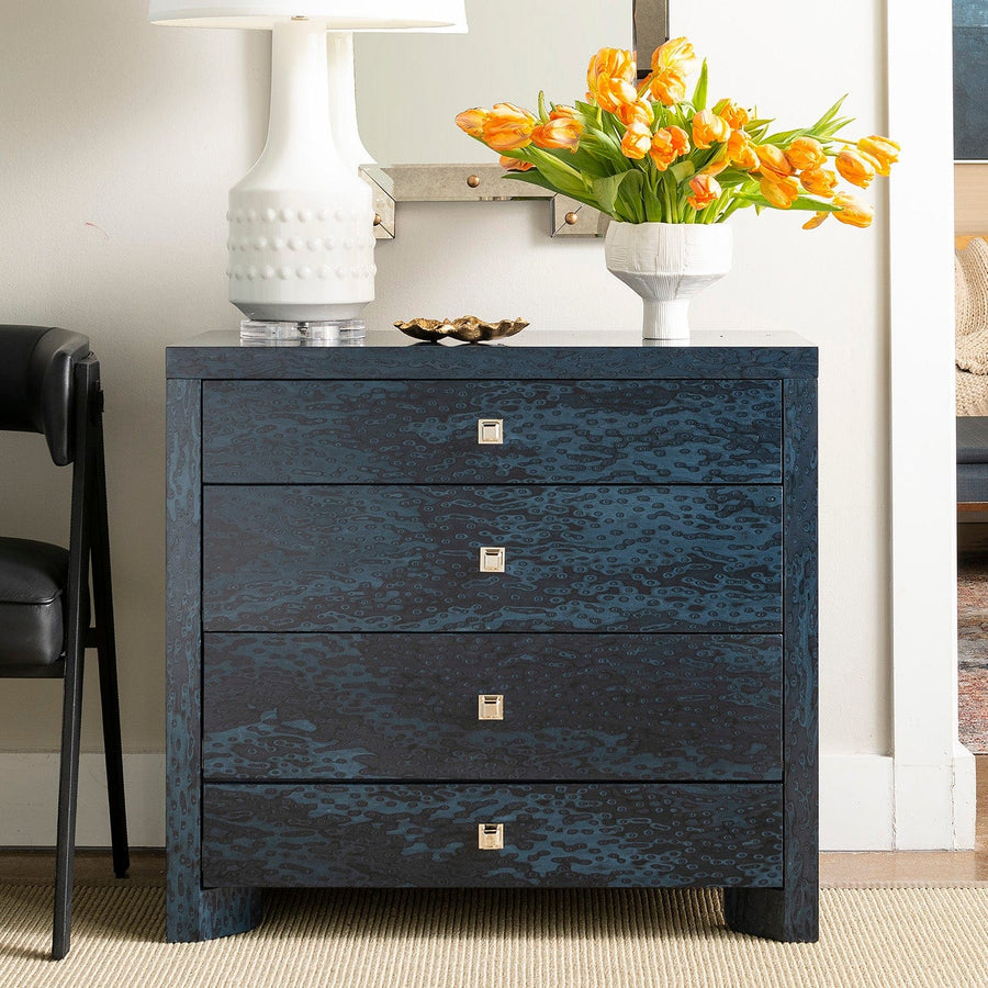 Lugano 4-Drawer Side Table – Meadow Blu