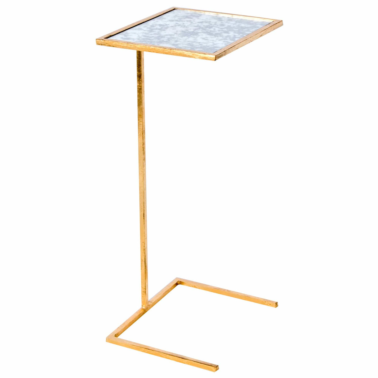 Worlds Away Cigar Table in Gold Leaf with Antique Mirror Top Furniture Worlds-Away-FNCMAMG 00607629003902