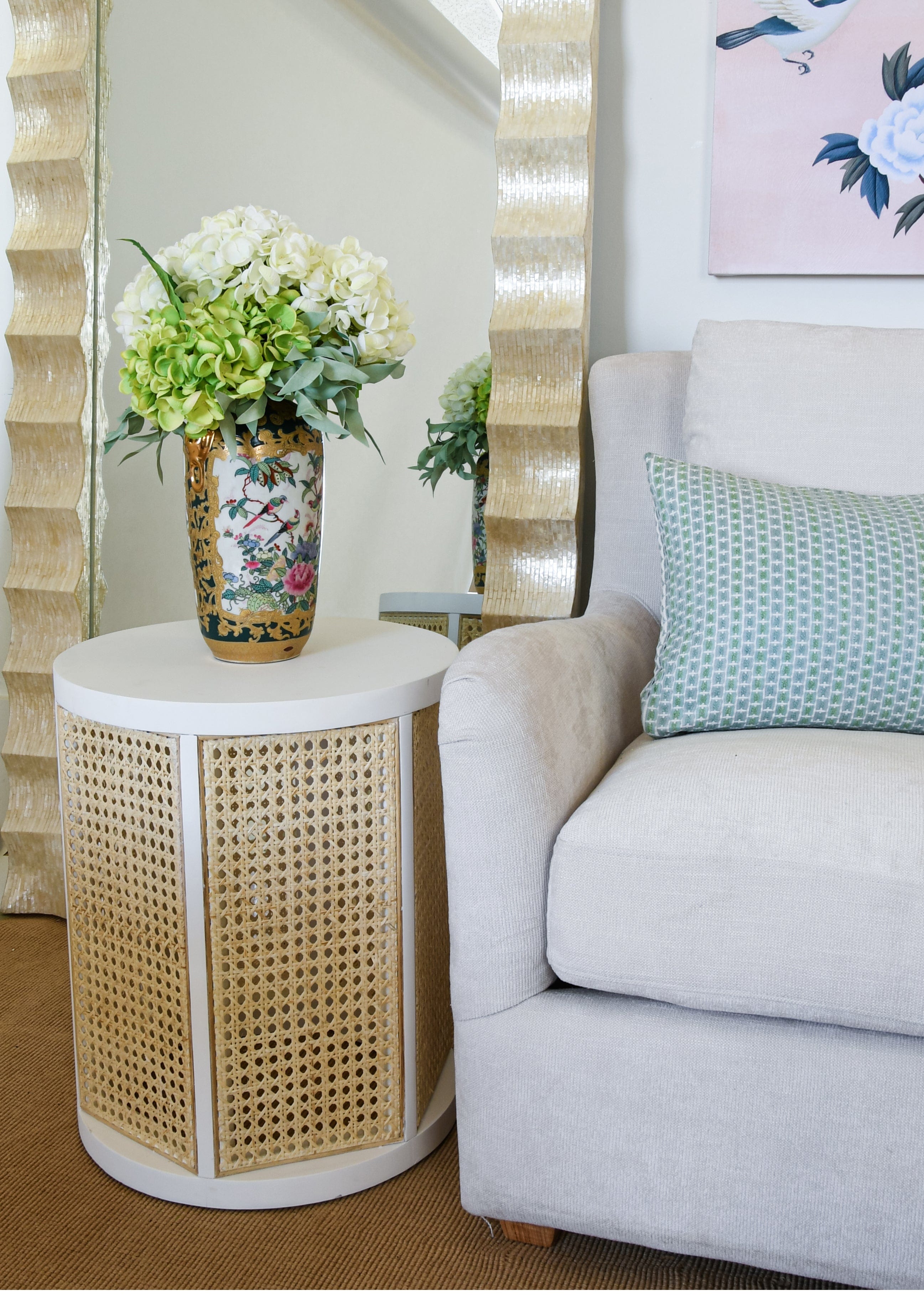 Worlds Away Freya Cane Side Table - Thumbnail 4