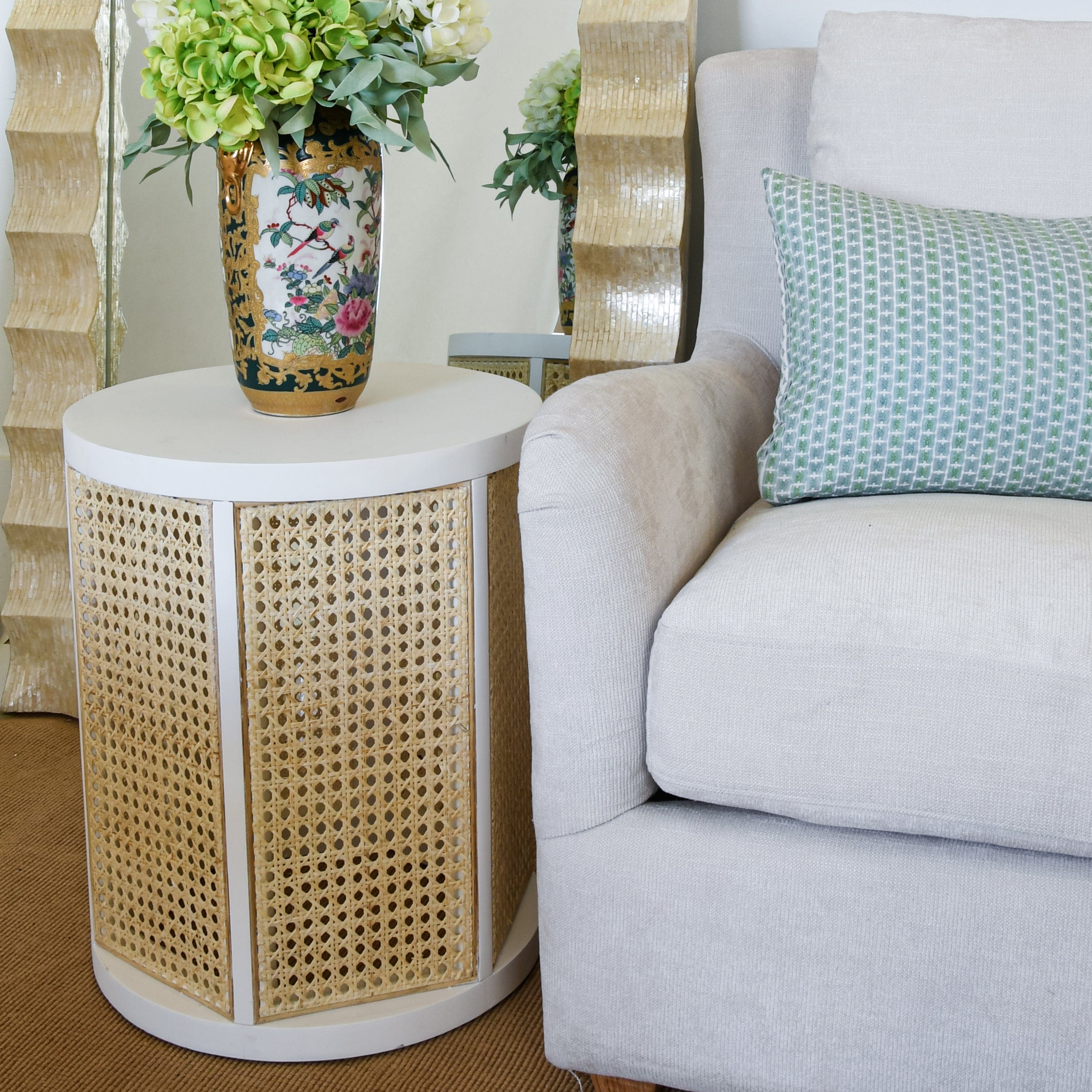 Worlds Away Freya Cane Side Table - Thumbnail 5