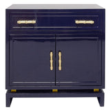 Worlds Away Marcus Lacquer Cabinet with Gold Leafed Bamboo Furniture