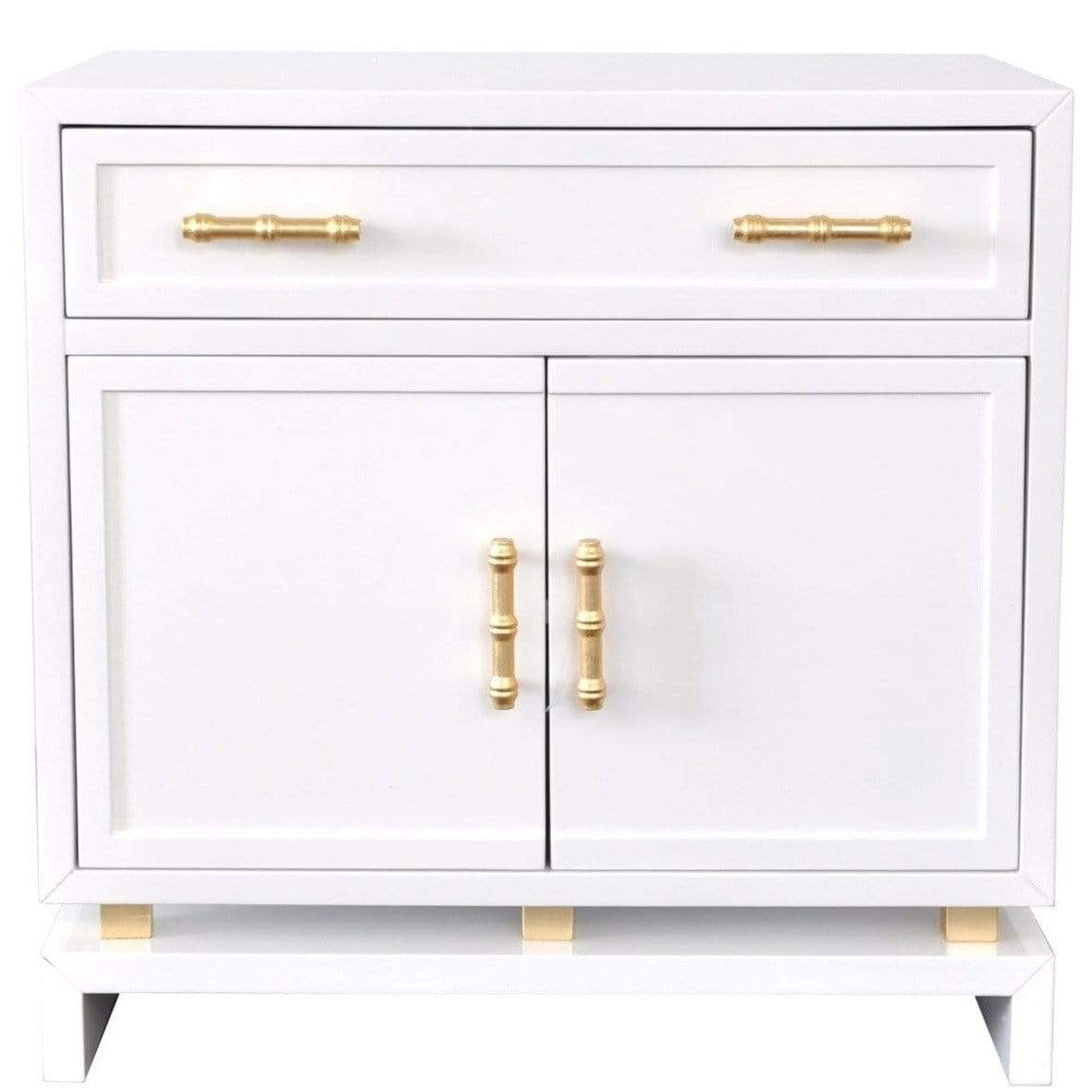 Worlds Away Marcus Lacquer Cabinet with Gold Leafed Bamboo Furniture Worlds-Away-Marcus-WH 00607629007917