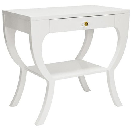 Worlds Away Sonya Side Table - White Furniture worlds-away-SONYA-WH 00607629021036